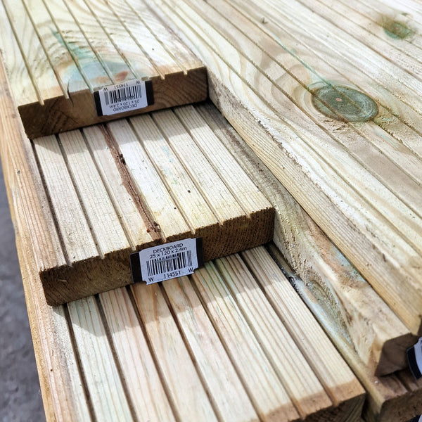 Decking Boards Natural Pine Treated 25 x 120 x 2400 1